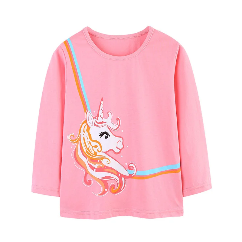 

Animals Unicorn 2-7T Long Sleeve Girls T Shirts Autumn Spring Cotton Kids Clothes Fashion Children's Clothes Toddler Shirts Tops