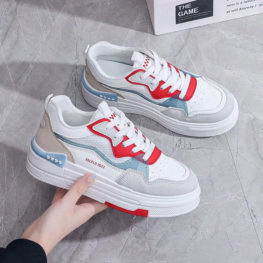 Zapatillas deportivas de Skate para Mujer, Suela Gruesa para Exteriores, Moda Juvenil