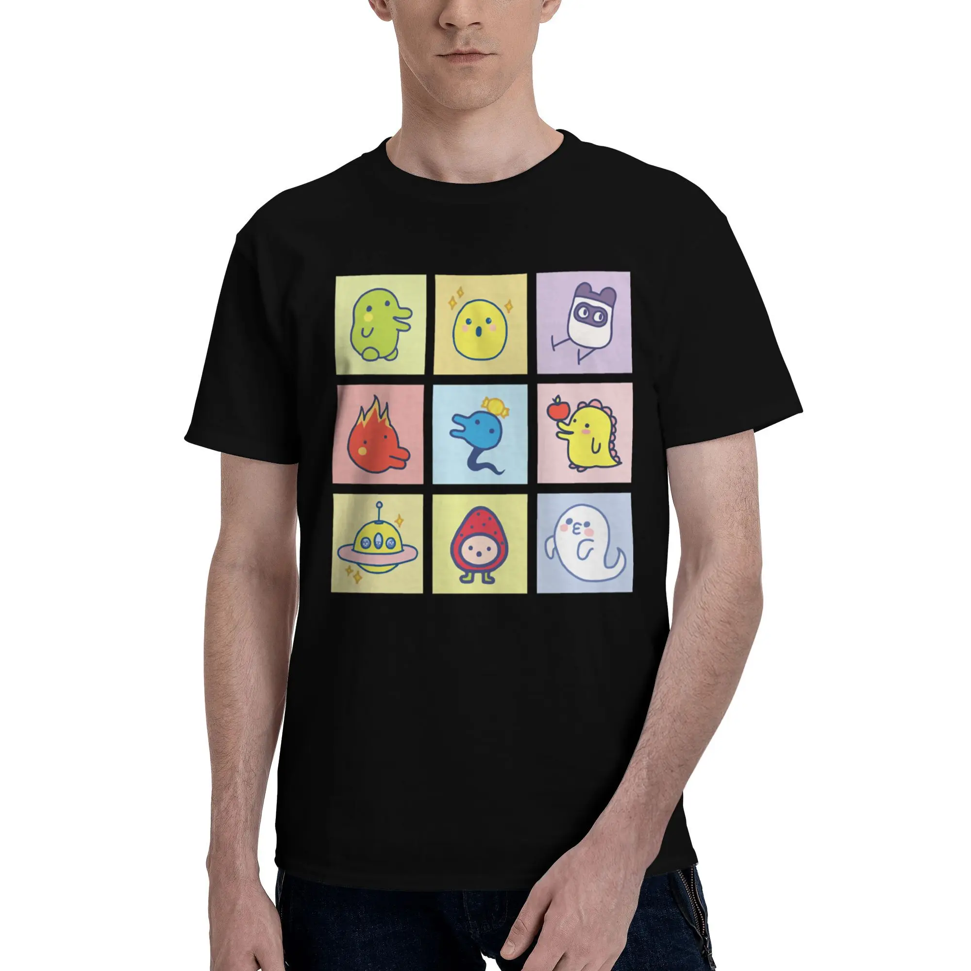 

Мужская футболка с персонажем Тамагочис на заказ, футболка с коротким рукавом и принтом, крутые футболки свободного покроя, футболки из 100% хлопка, идея подарка