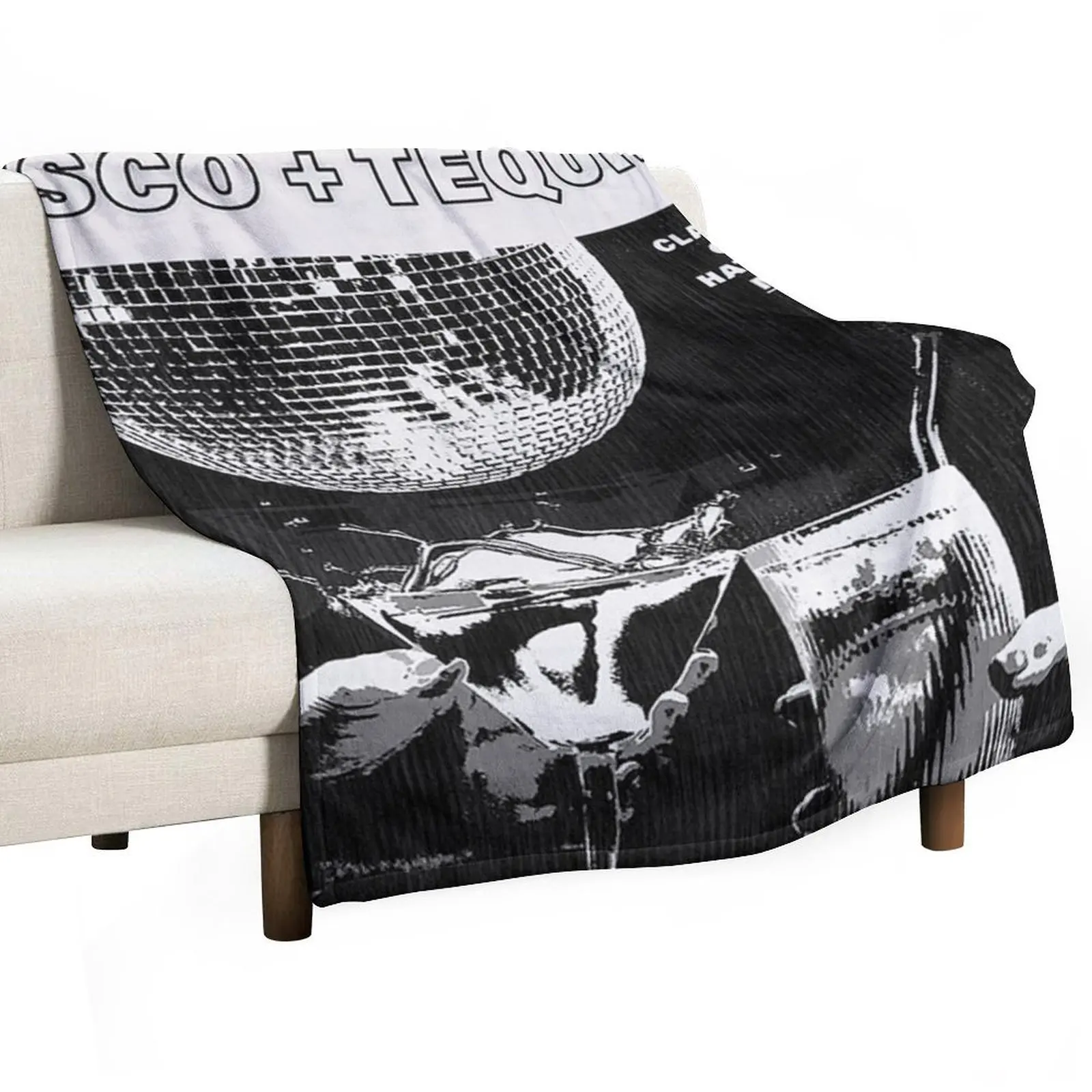 Disco + Tequila Headline Throw Blanket Custom Blankets For Sofas Blankets