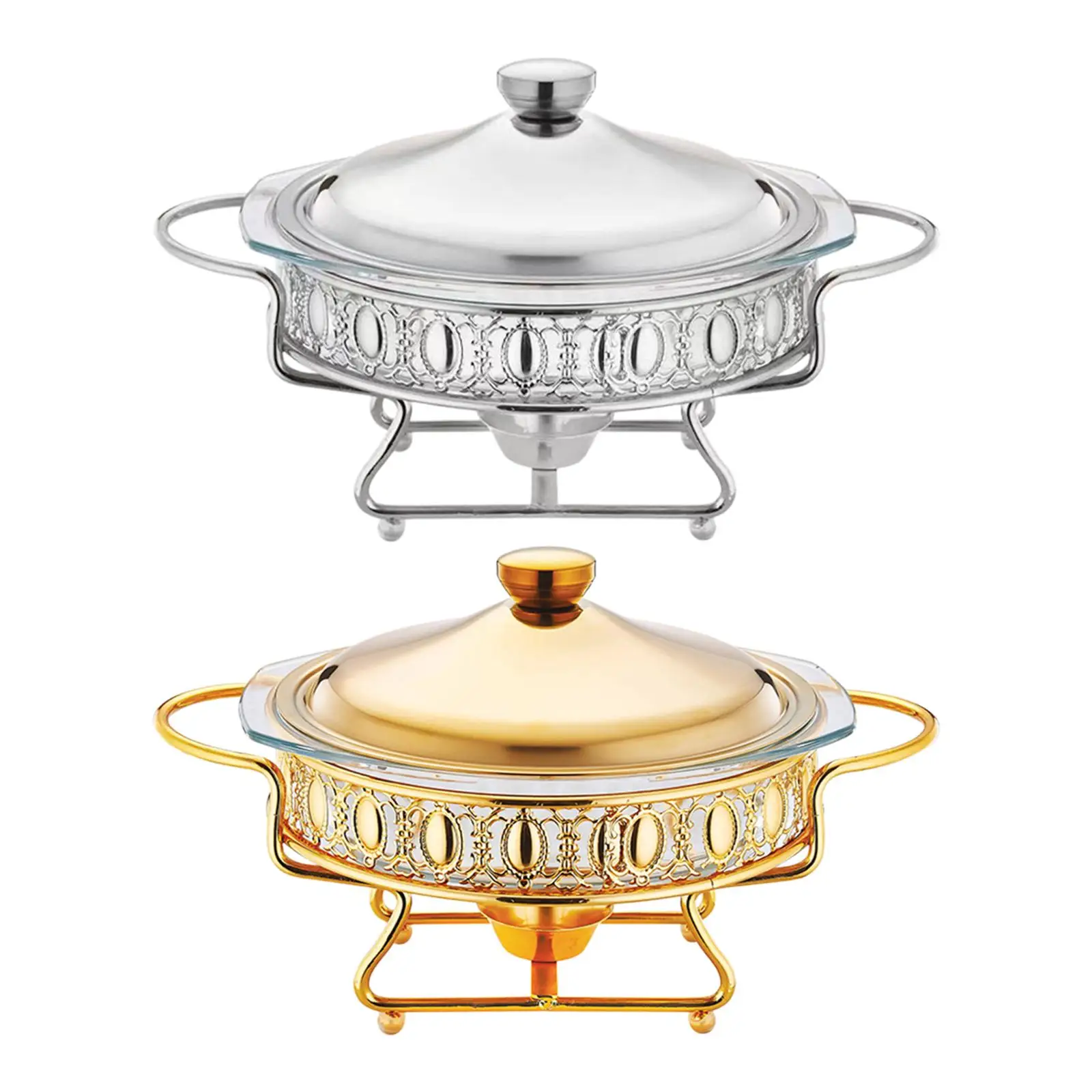 Buffet Food Warmer Pot Chafing Dish Buffet Set Stable Portable Serving Utensils 2L Food Heating Container for Parties Banquet