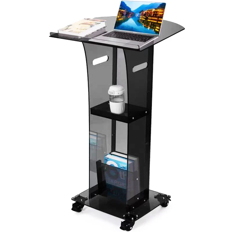 

xg-Modern Transparent Acrylic Host Desk for Home Bar for School Supermarket Church-Welcoming MC Consultation & Lecture Desk@