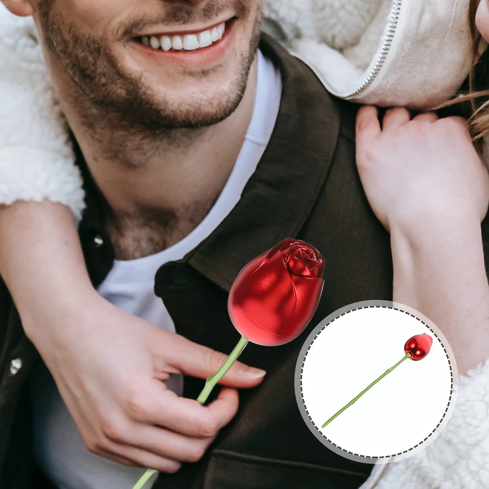 

1Set Rose Ring Box Plastic Wedding Engagement Proposal Decorative Jewelry Box Romantic Design Compact Size Ring Holder