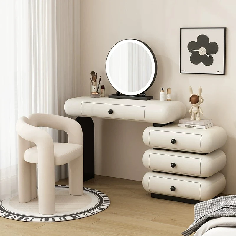 Hair Farmhouse Dressing Tables Drawer Wood Seat Round Makeup Tables Storage Modern Penteadeira De Maquiagem Funiture Home
