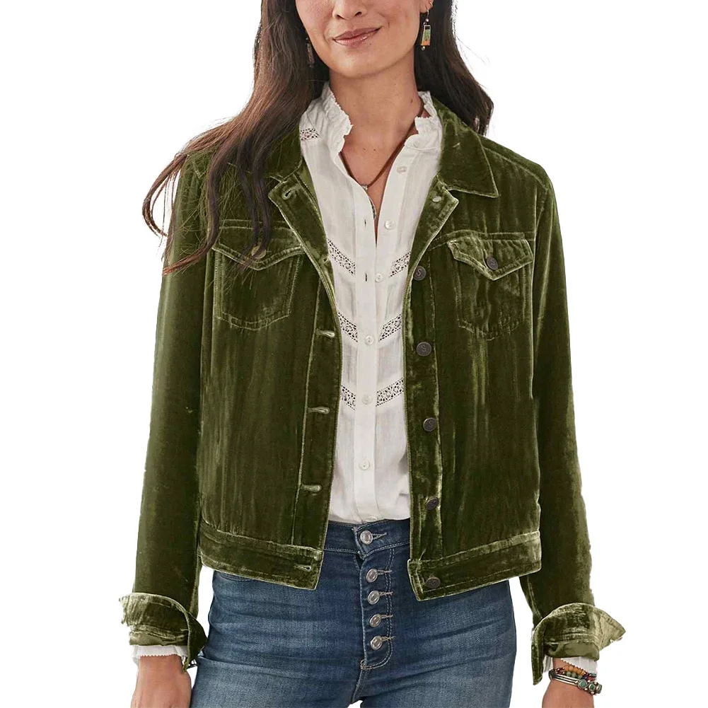 Comfortable Women's Coat Jacket Autumn Blazer Button Elegant Long Sleeve Office S-2XL Shawl Collar Solid Color