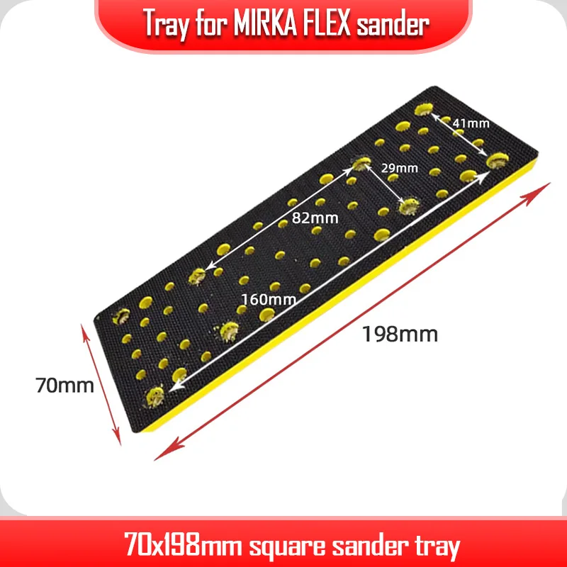 Tray for FLEX/Mirka Rectangular Electric Sandpaper Machine 70x198mm Dry Mill Grinding Head Sticky Disc