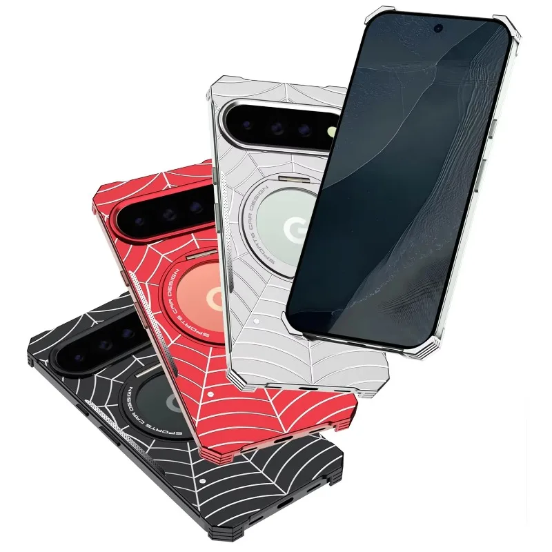 Aluminum Alloy Spider Case For Google Pixel 11 Pro XL/11 10 Pro XL Magnetic Rotating Stand Hinge Fully Enclosed Protection Cover