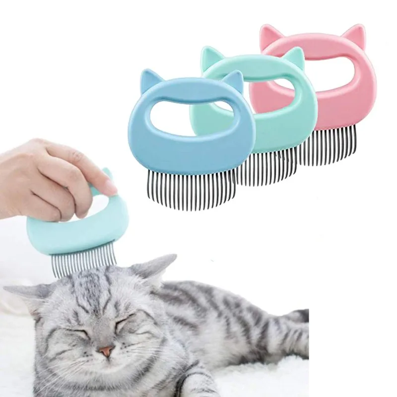 Pet Massaging Shell Comb, Soft Deshedding Dematting Brush, Matted Fur Remover for Long Short Hair Cats Dogs Puppies Bunnies