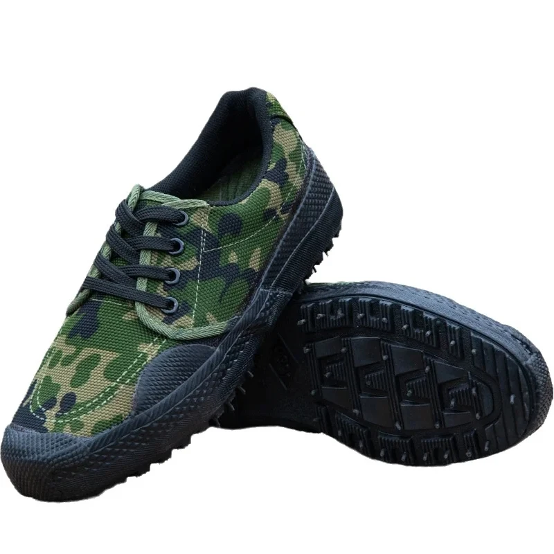 Camouflage Military Training Shoes Men's Work Labor Protection Shoes Canvas Sneakers Wear-resistant Sport Shoes Breathable Skid