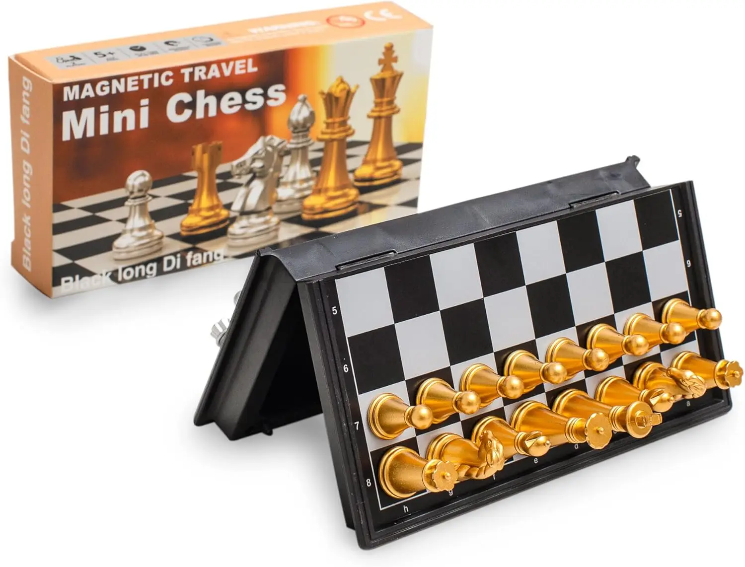مجموعة شطرنج مغناطيسية صغيرة للسفر (5 بوصات) - لعبة لوحية تعليمية مدمجة وقابلة للطي