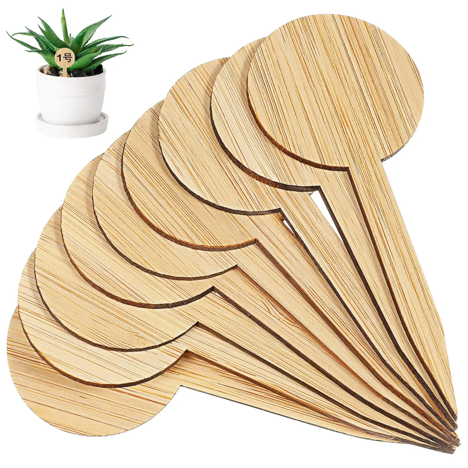

20 Pcs Plant Labels Gardening Signs for Herb Markers Light Brown Bamboo Thicken Seedling Label Miniature