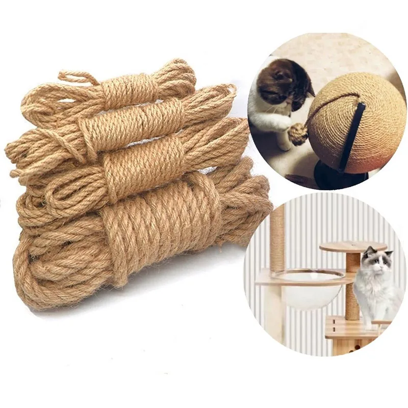 

Natural Sisal Rope DIY Cat Tree Scratching Post Replacement Rope Cat Climbing Frame Winding Tapes Cat Sharpen Claw Sisal Rope