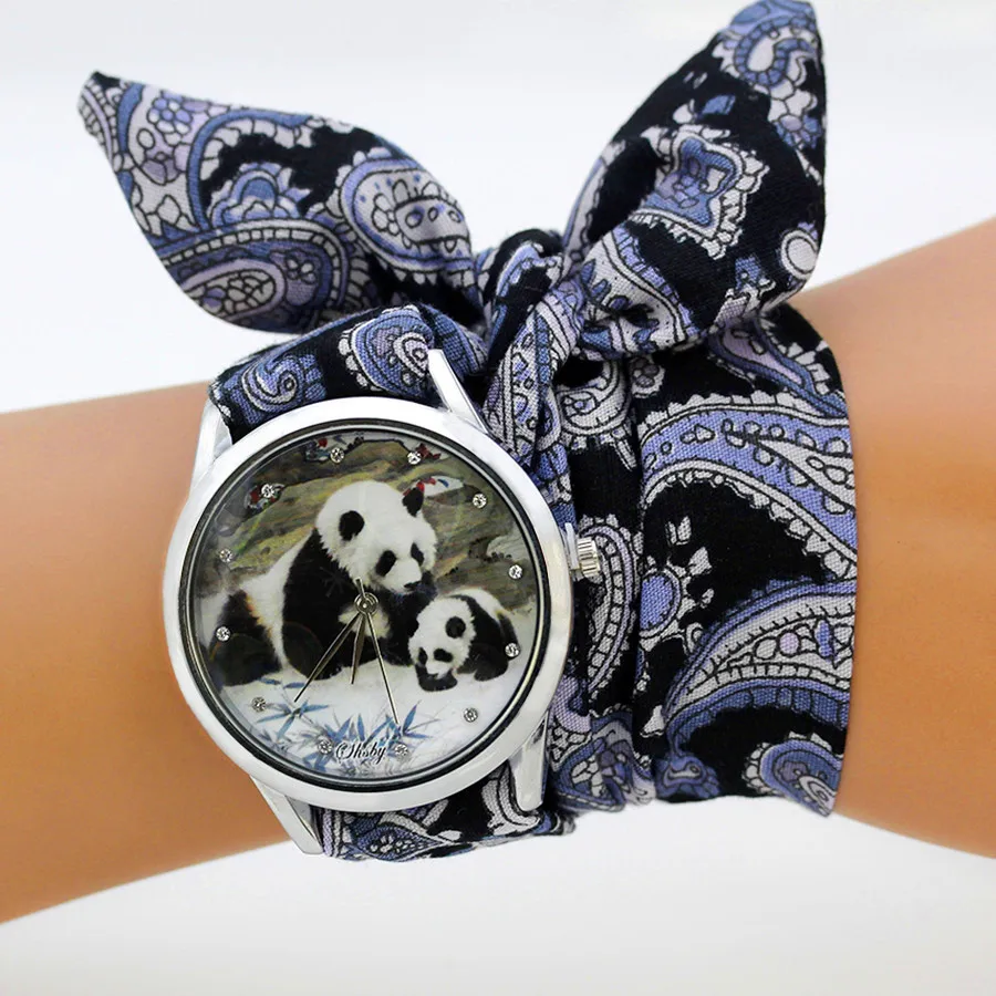 Shsby New Sweet Girls Watch Fabric Clock Ladies Cloth Wristwatch Fashion Women Dress Watch High Quality Silver Quartz Watch