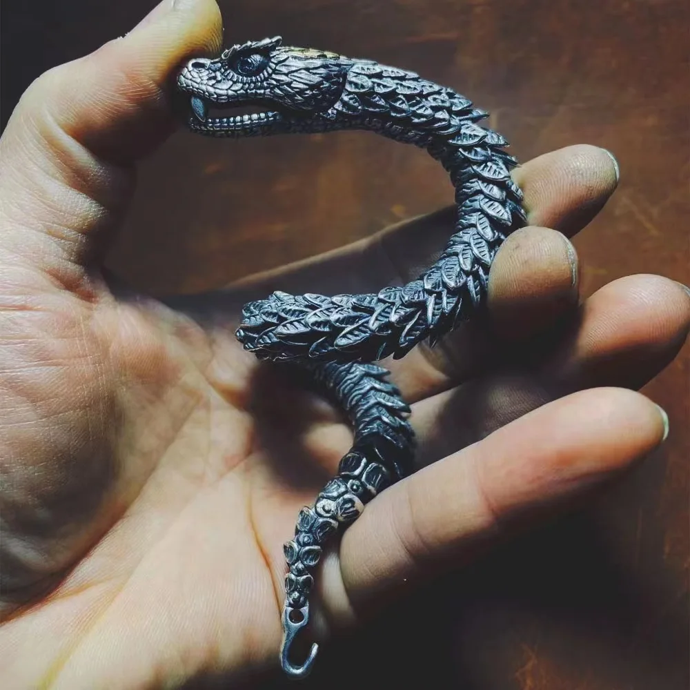 

Domineering Snake Shape Bracelet Bangle Rattlesnake Viper Bracelet for Men Punk Bracelet Hip Hop Jewelry Accessories