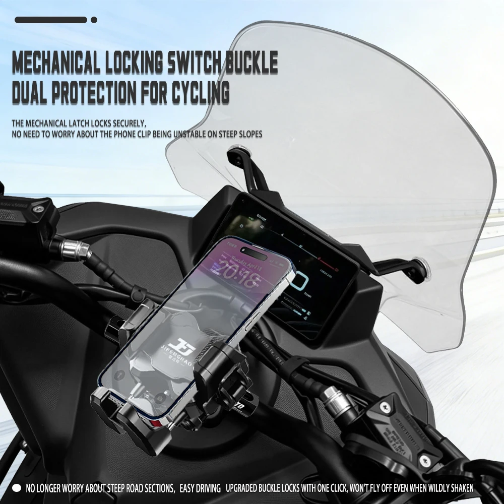 JIFENGHAO For Is Compatible With ZONTES 175V Mobile Phone Navigation Holder, Wireless Charging, Waterproof, Floating Shockproof,