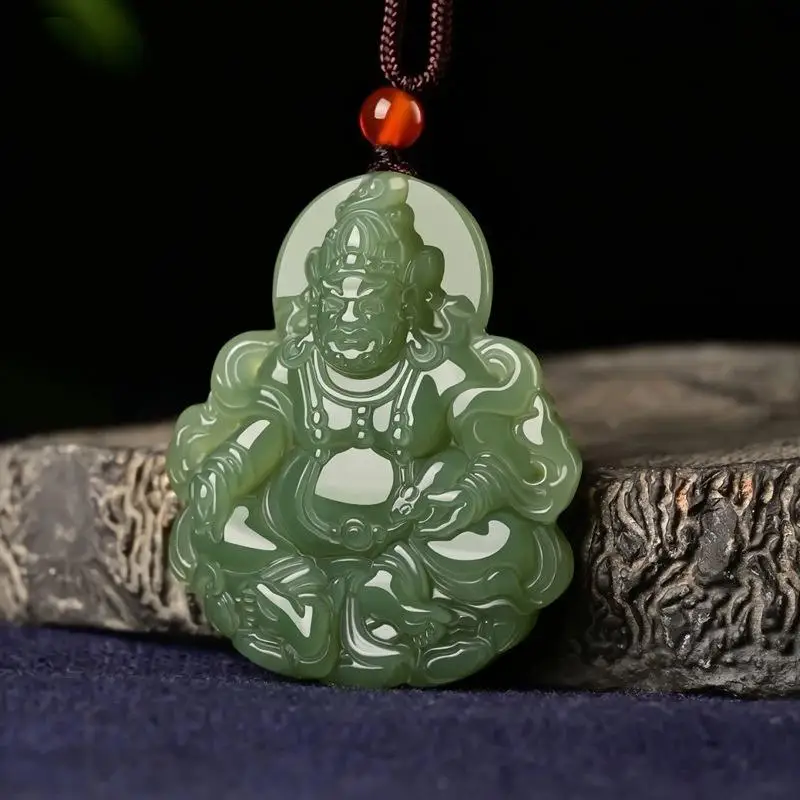 Double-Sided Carved Wealth Deity Pendant Necklace Good Luck And Wealth Jewelry Gift For Daily Wear