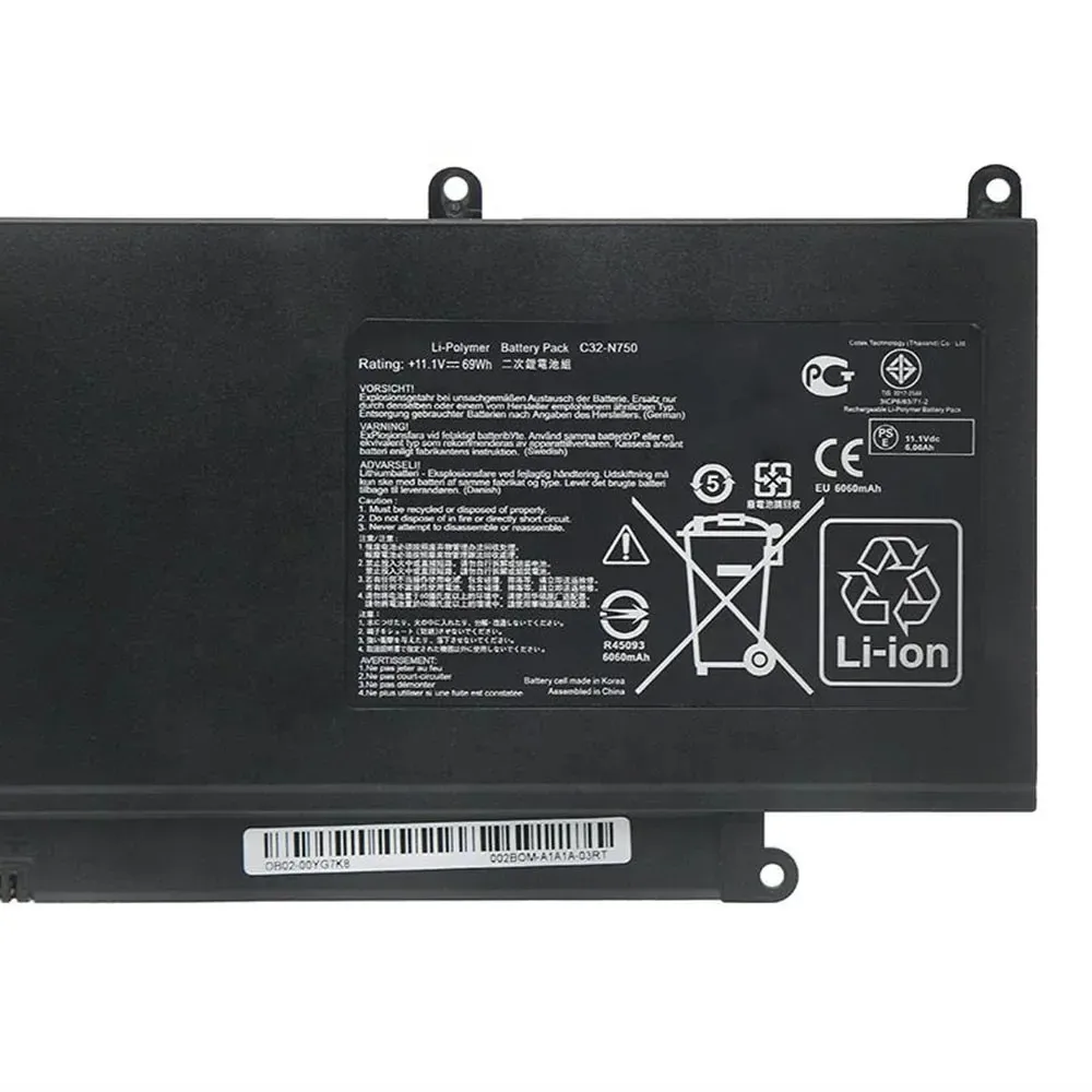 

Новый аккумулятор C32-N750 для ASUS N750 N750JK N750JV N750Y47JV N750Y47JV-SL