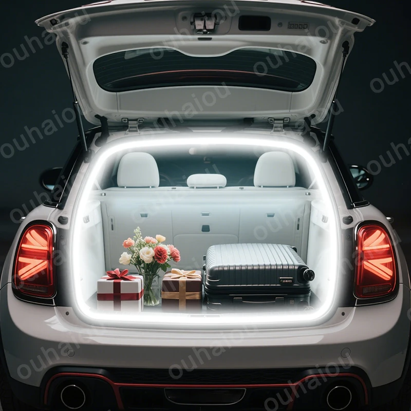 ل 2021-2025 BMW MINI JCW مصباح لجذع تعديل ضوء أضواء الغلاف الجوي الأبيض الدافئ الأبيض الخلفي الجذع مصباح ليد بار