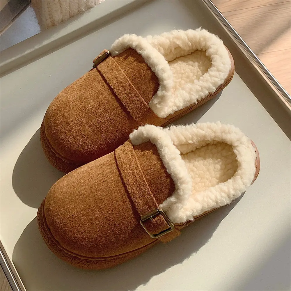 Outdoor Cotton Slippers Women Autumn Winter New Warm Footwear Slippers Fashion Outer Wear Women's Light Shoes Retro style
