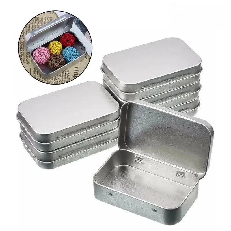 Mini Metal Box Tin-Plated Slide Cover Storage Box Wedding Jewelry Pill Cases Portable Boxes Container Cosmetic Organizer