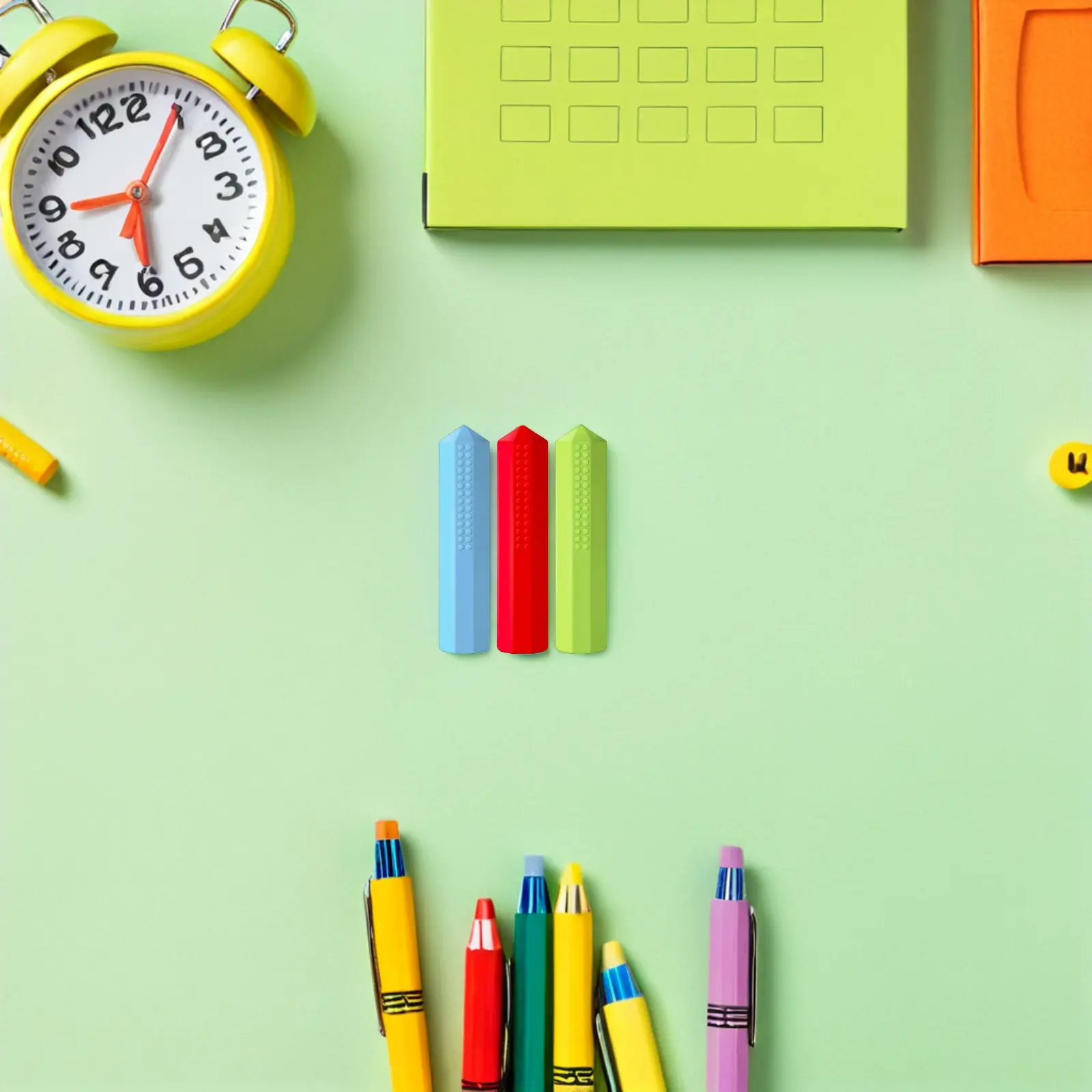 6Pcs Sensory Silicone Pencil Tip Protector Caps Cartoon Chew Pencil Topper Set for Safe Writing and Anxiety Relief