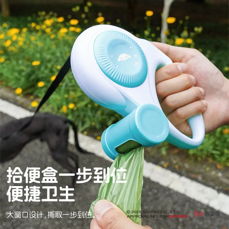 Kawaii سانريو مرحبا كيتي الكلب يؤدي لطيف أطواق كلب القط الجر حبل مقود الحيوانات الأليفة التلقائي قابل للسحب الكرتون مستلزمات الحيوانات الأليفة الجديدة