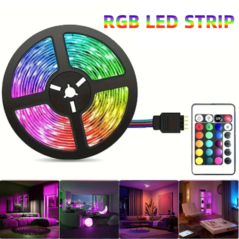 LED Strip Light   RGB 5V 5050 Music Sync Color Change Ribbon Lamp Tape Room Decoration Lighting