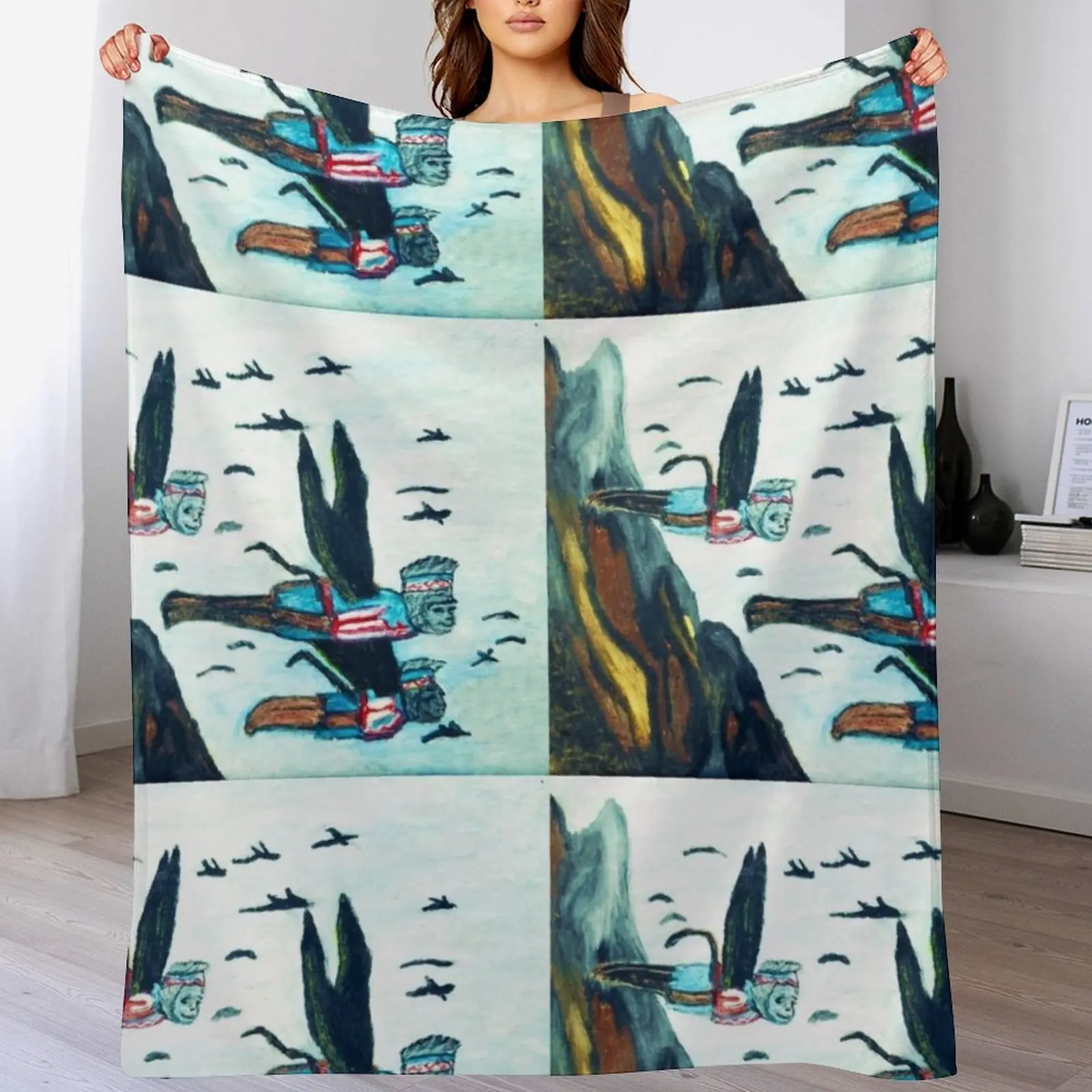 

WIZARD OF OZ FLYING MONKEYS Throw Blanket Bed linens Thin Decorative Throw anime Blankets