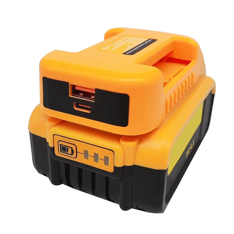 Fast Charger Rack for Dewalt 18V Battery Portable Battery Holder Adapter with USB and Type-C Output Fast Charging