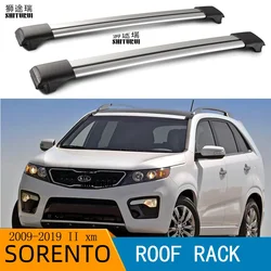 FOR Kia Sorento Panoramic 5 Door SUV 2009 - 2014 (Rails)  Aluminum Alloy Side Bars Cross Rails Roof Rack Luggage Carrier