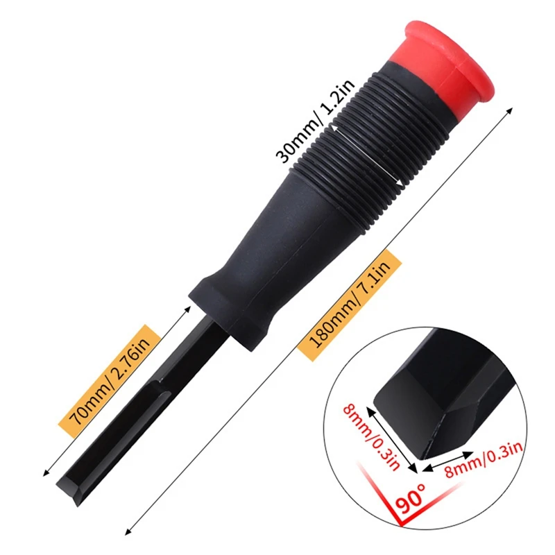 AT14 90° Angle Right Angle Chisel Chrome Steel TPR-Handle Square Corner Chisel For Woodworking Slotting Cutting Hand Tools