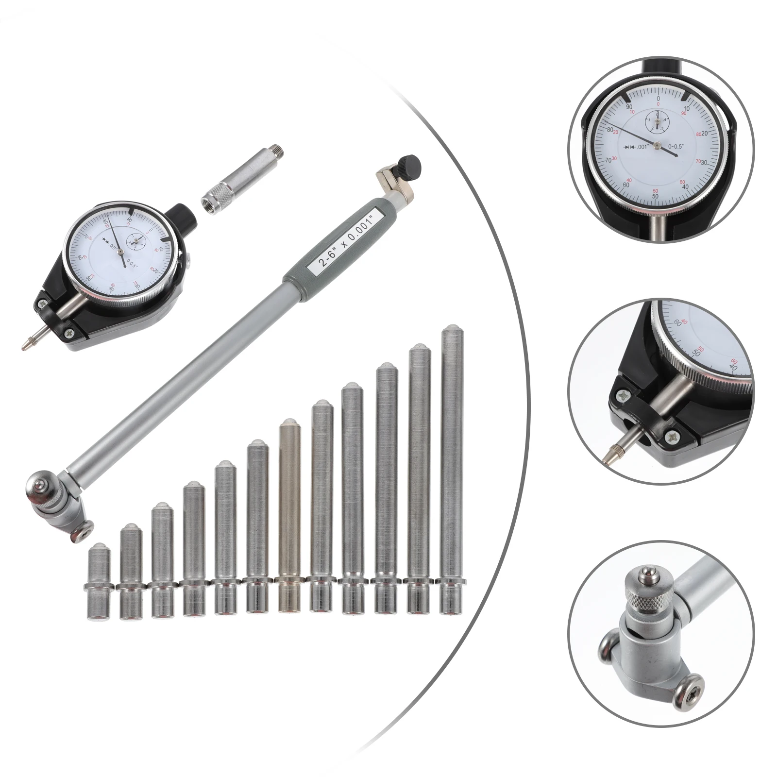

Dial Gauge Engine Cylinder Compression Tester Kit Automotive Gas Car Testing Tool Titanium Alloy Practical Design Easy