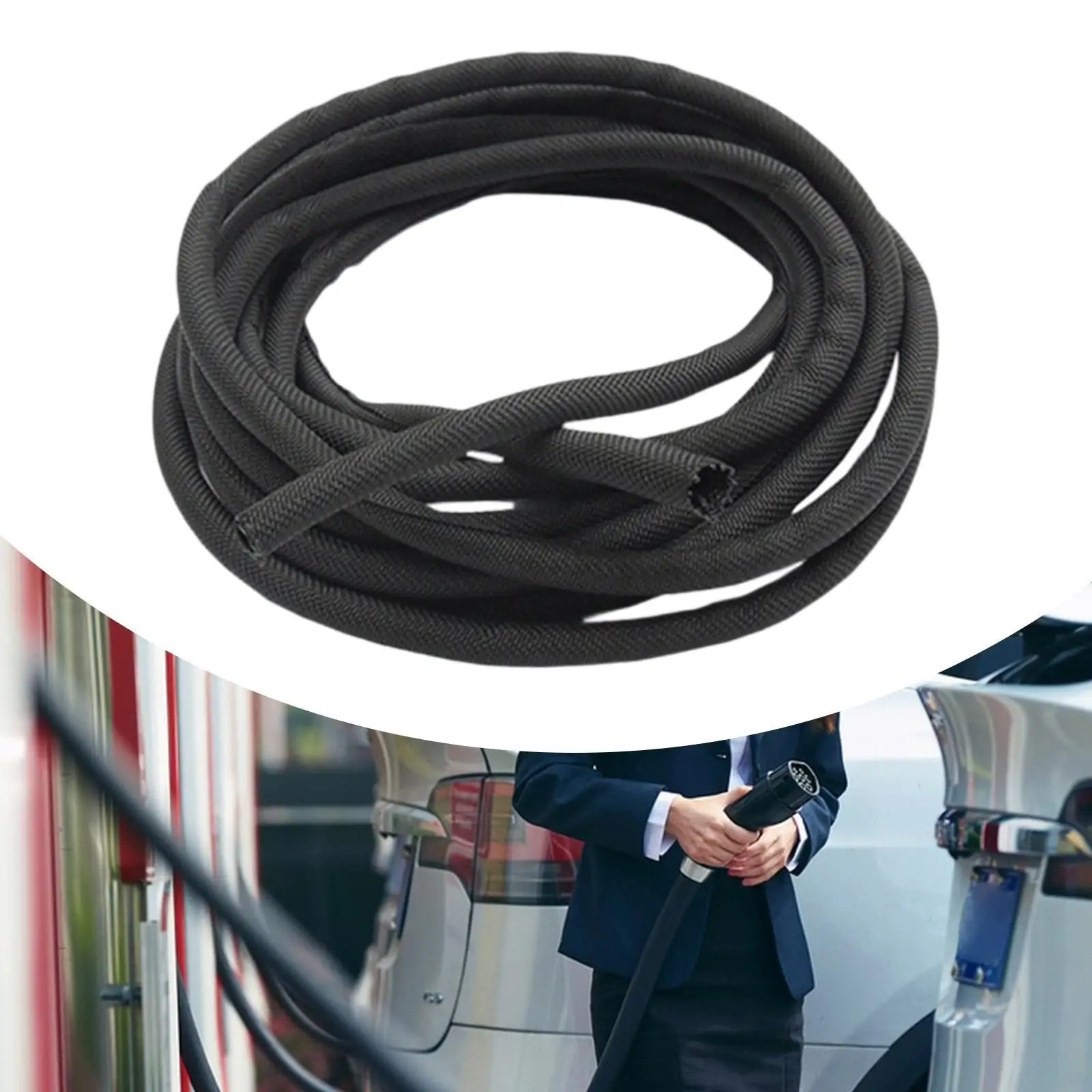 3 M Cable Sleeve Wire Protection Sleeve Braided Tubing Black High Temperature Resistant Wire Protector Cord Cover Cable Cover