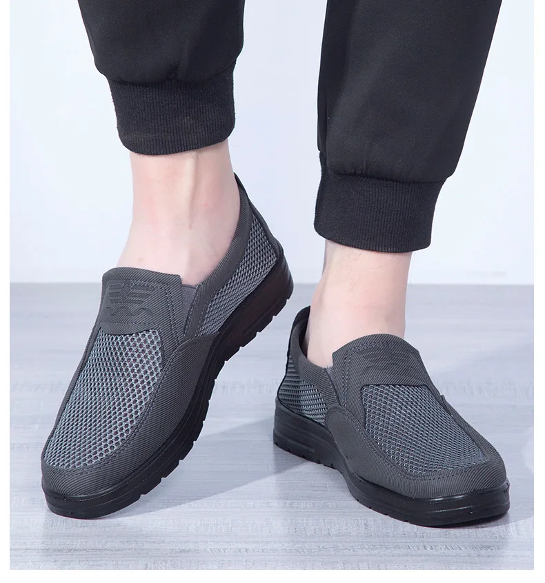 New Listed New Brand 2022 Men Casual Hot Sales High-End Shoes Summer Mesh for Men Super Light Flats Shoes Big Size # 38-48