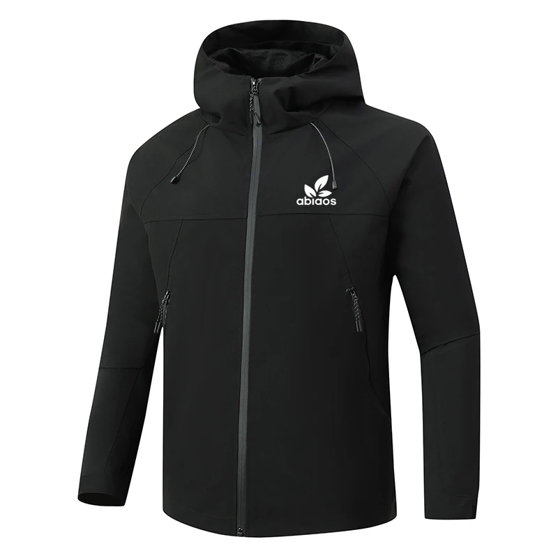 

Men's long-sleeved windbreaker, windproof, sun-proof, waterproof hooded bicycle jacket and pocket zipper men's top 2025