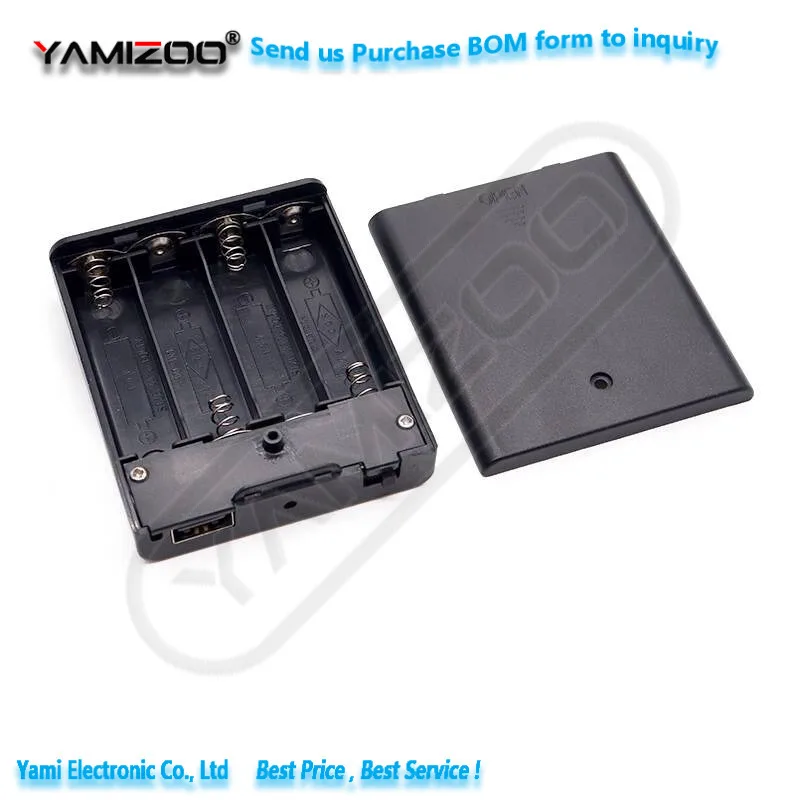 1 قطعة صندوق بطارية مدمج واجهة USB أنثى 4 مقصورة AA 5 فولت شريط إضاءة مخصص مع مفتاح 6 فولت