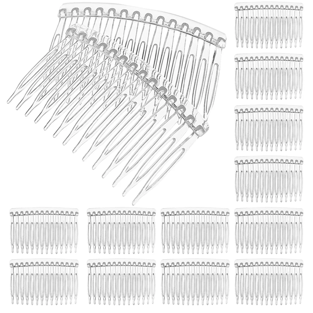 

20 Pcs Transparent Plastic Hair Comb Insert 20pcs Wedding Accessories for Bridal Women Headgear Bride