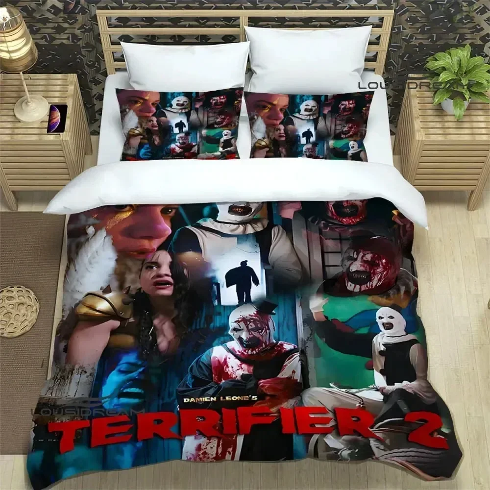 2026 Terrifier Horror Printed Bedding Sets Exquisite Bed Supplies Set Duvet Cover Bed Comforter Set Bedding Set Luxury Birthday