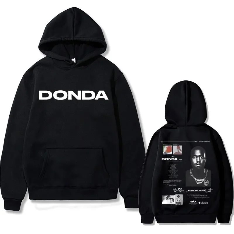 

Rapper Kanye West Donda Double Sided Print Hoodie Men Women Clothes Fashion Vintage Sweatshirt Hip Hop Oversized Fleece pullover