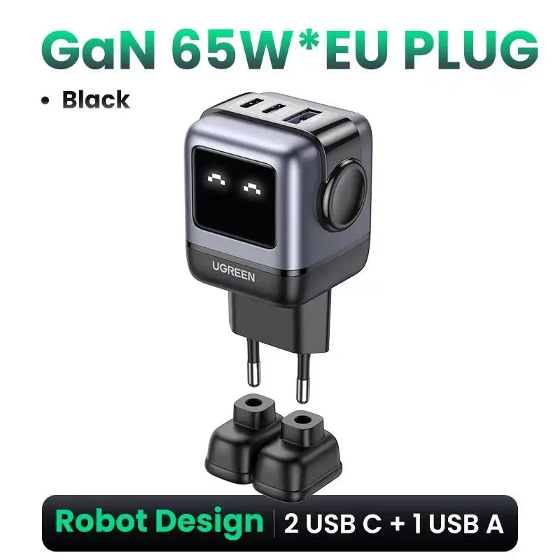 Top 65W GaN Charger Robot Design Quick Charge 4.0 3.0 PPS PD Fast Charger for iPhone 16 15 14 Pro Macbook Laptop Tablet