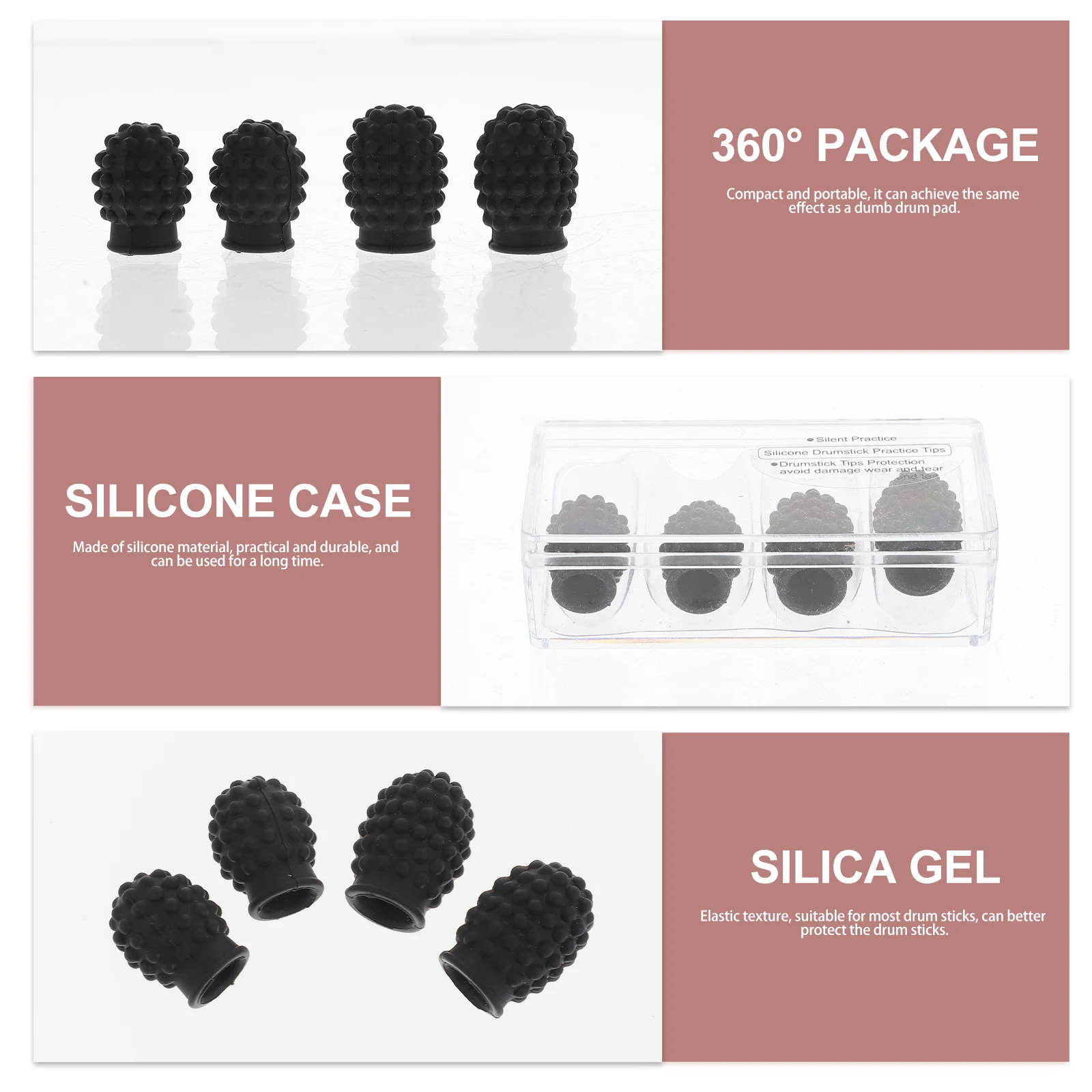 

Drumstick Protector Mute Protectors Silicone Covers Fittings Supplies for Head Protective Caps Silent Drumsticks