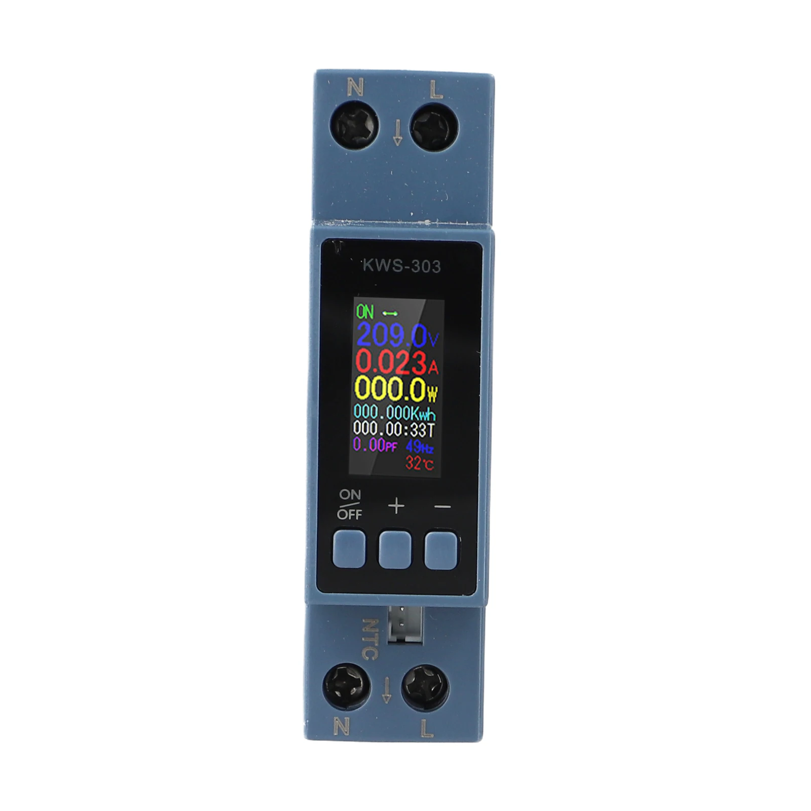 KWS-303 Din Rail AC Power Meter 40A For Smart Voltage Current Energy Monitor With Color Display For Industrial Electrical Panel