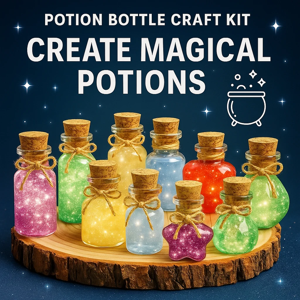 

DIY Halloween Crystal Bottle Kit Magic Wishing Bottles Handmade Craft Stones Glitter Night Light Party Decoration Creative Gift