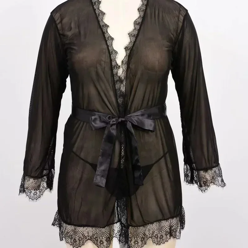 Nightgown Woman Night Black Lace Lace Sexy Nightgown Ladies Sexy Underwear Set Thin Pajama Nightdress Comfy Pajamas  Lingerie