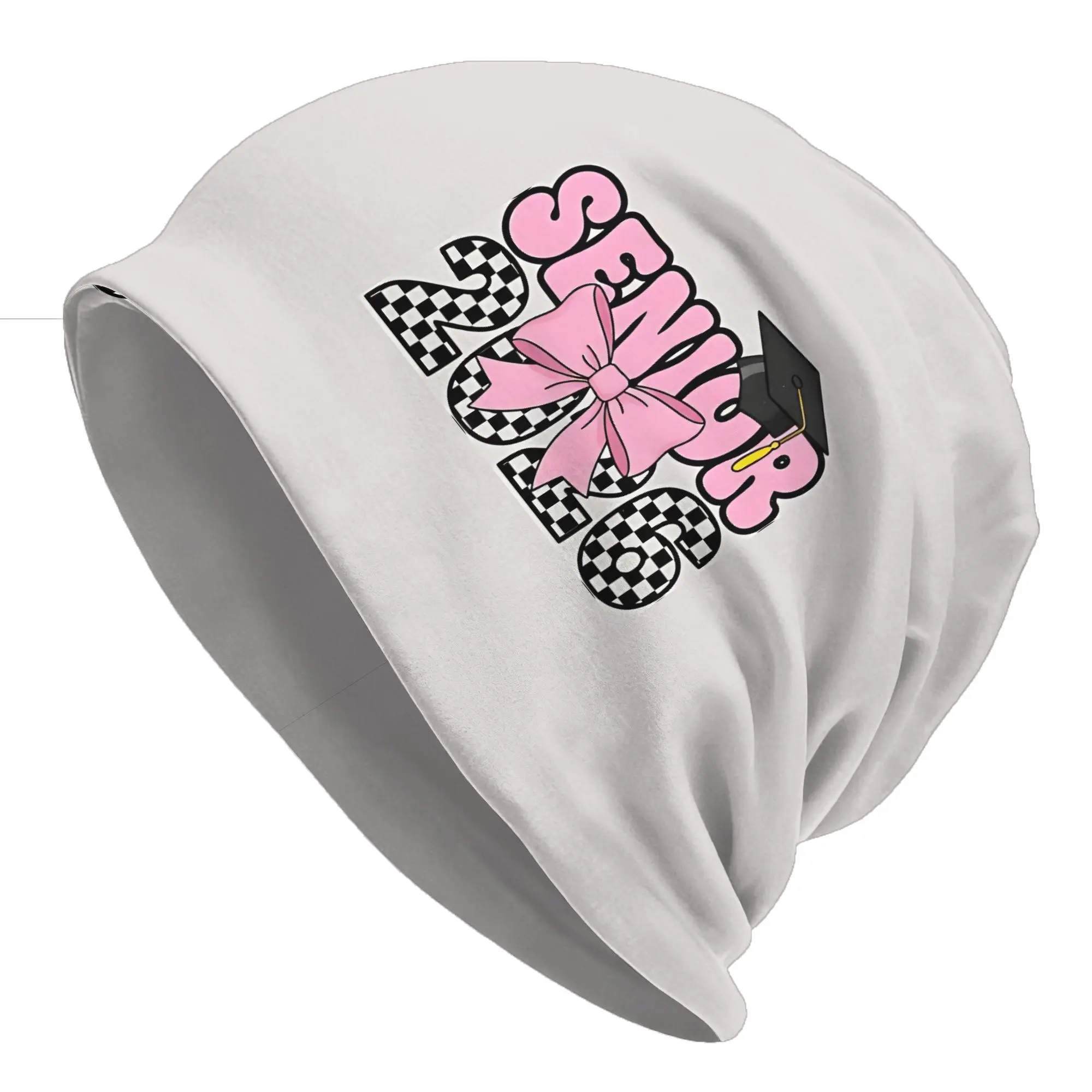 Y2k gorros Graduation in 2026  Senior 2026 Pink Bow Graduation   Preppy Thin Hat Bonnet Hats Men Women's Hip Hop Ski Cap