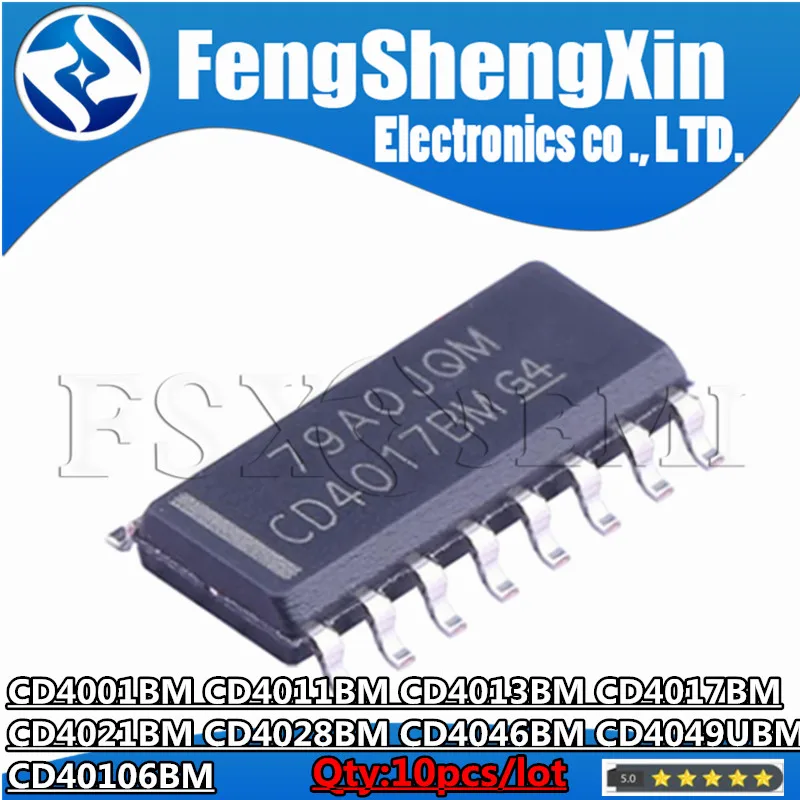 10PCS CD4017BM SOP16 CD4017 HEF4017BT CD4001BM CD4011BM CD4013BM CD4021BM CD4028BM CD4046BM CD4049UBM CD4001 CD4011 CD40106BM