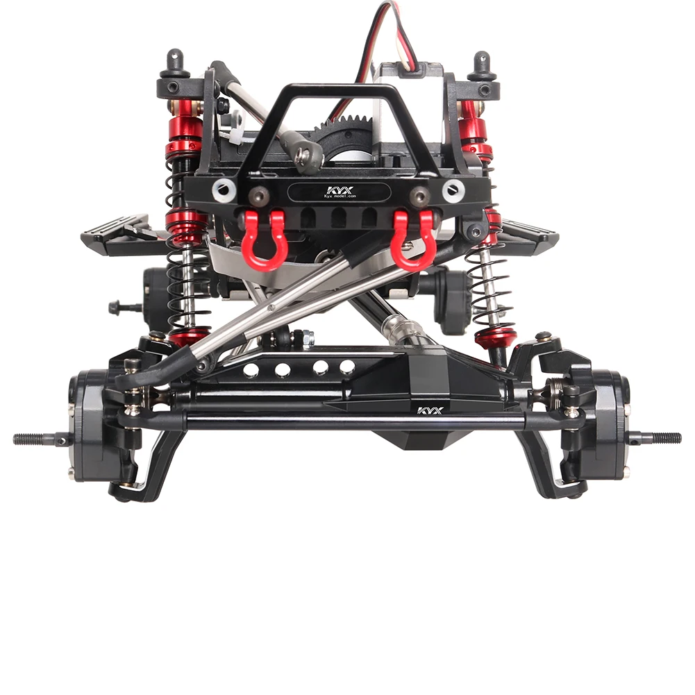 KYX Racing CNC Machined Aluminum Front Axle Upgrades Parts Accessories for 1/10 RC Crawler Car Axial SCX10 PRO