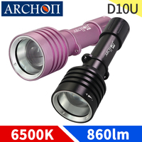 ARCHON D10U Zoomable diving flashlight Scuba dive torch Underwater waterproof 60m Variable focus dive lights Hunting Sea fishing