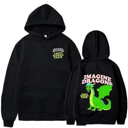Imagine Dragons Loom World Tour 2024 Hoodies Rock Band Cartoon Dragon Sweatshirts Men Women High Quality Long Sleeve Pullovers