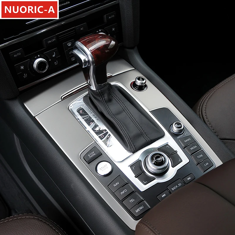 

Автомобильная консоль из нержавеющей стали, панель переключения передач, декоративная рамка, наклейка, отделка для Audi Q7 2008-2015, цветные аксессуары из углеродного волокна